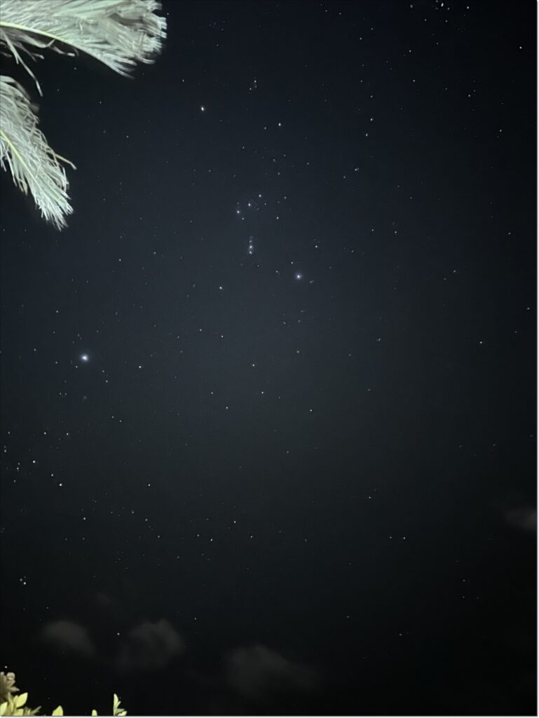 フェリスヴィラスイート宮古島上野の星空画像（筆者撮影）
